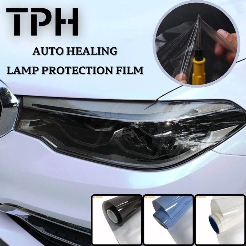 ( 30cmx10Meter ) TPH Lamp Tint Vinyl For 12'' Headlights Spotlights Tint Lampu Kereta Car Tinted Film Headlamp