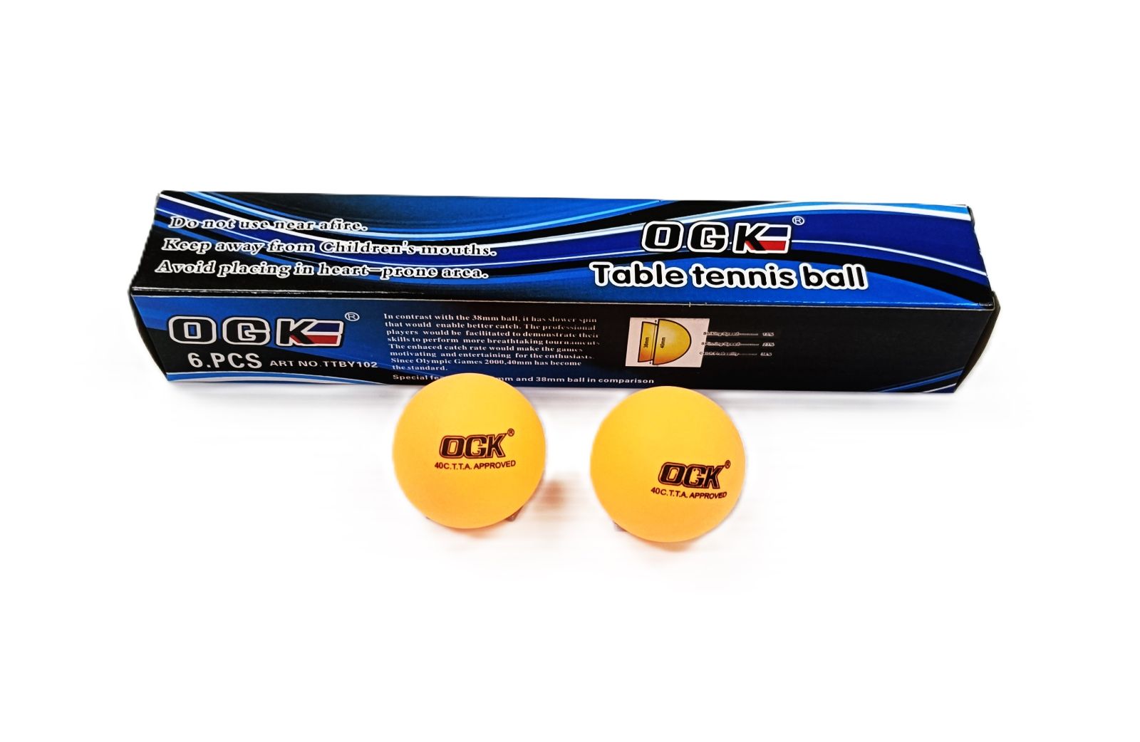 OGK YELLOW TABLE TENNIS BALL-TTBY102