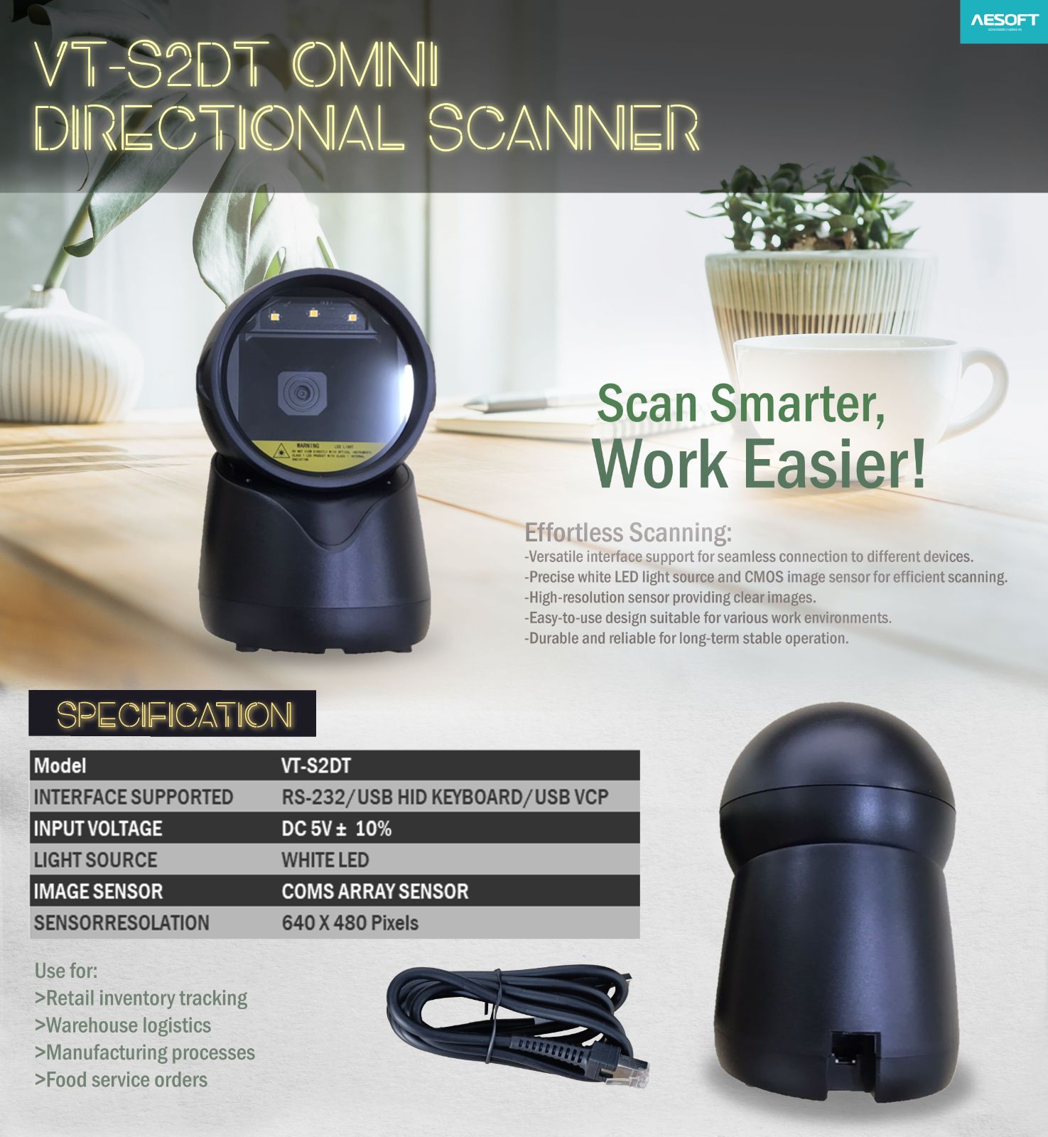 VITA VT-S2DT OMNI DIRECTIONAL SCANNER