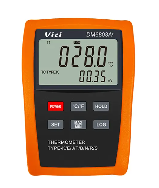 Vici DM6803A+ Dual display Intelligent Alarm Output Control, Support 8 types Thermocouple, Alarm hysteresis setting, Data recording function.