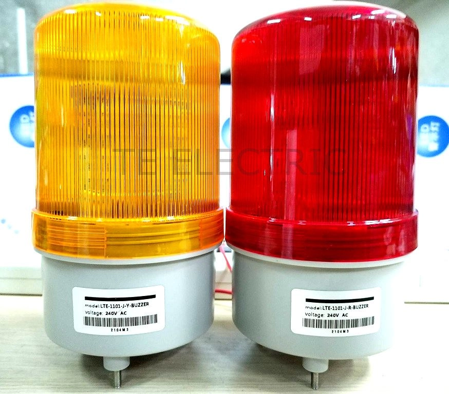 4" LED REWARNING LIGHT / LED REVOLVING LIGHT WITH BUZZER YELLOW / RED / GREEN / BLUE 240VAC 4 INCH INDUSTRIAL WARNING LAMP