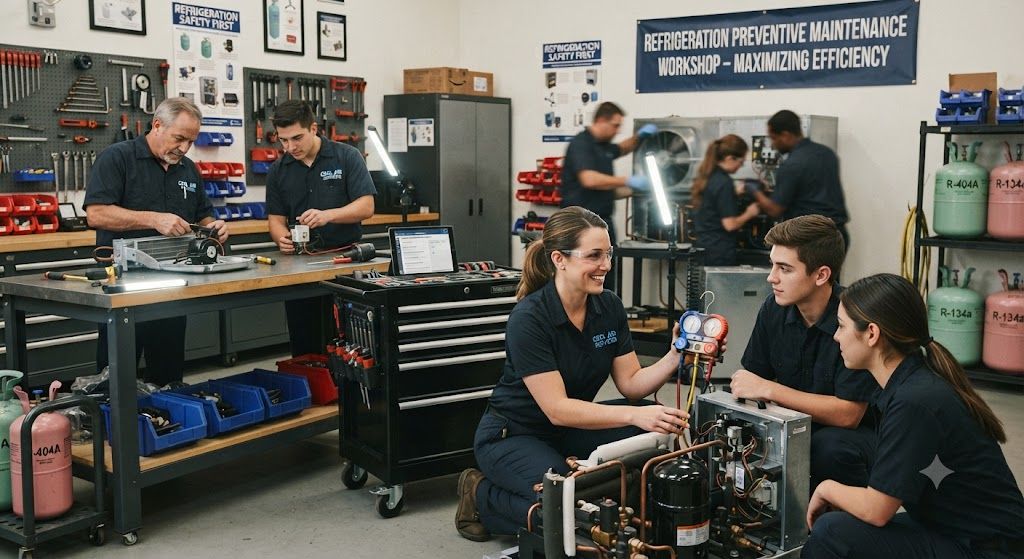 Refrigeration preventive servicing workshop