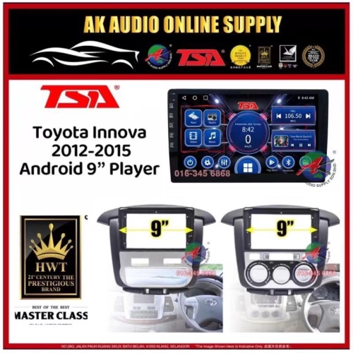 [ MTK 2+32GB ] TSA Toyota Innova 2012 - 2015  Android 9'' inch Car player Monitor