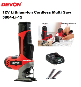 [LOCAL] DEVON 5804-Li-12 12V Lithium-Ion Cordless Multi Saw With 1 Battery & 1 Charger