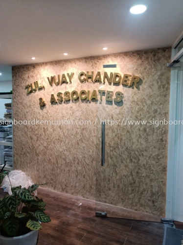 Zul, Vijay Chander & Associates - Klang - 3D Stainless Steel Gold Mirror Signage 