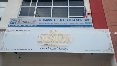 CSA Design - The Original Design - 3D LED Stainless Steel Gold Mirror Signboard - Puchong 