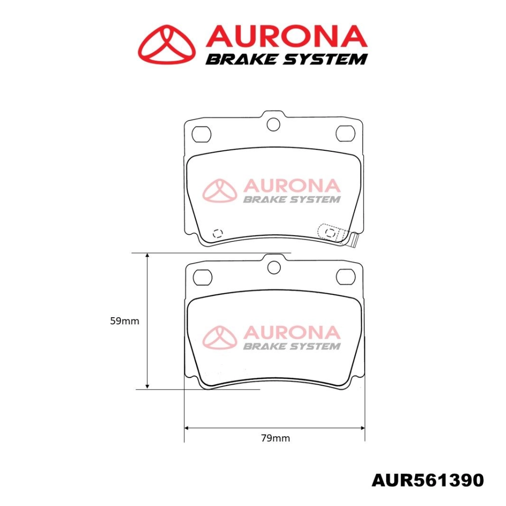 Aurona Brake Pad AUR561390 Rear Challenger Pajero