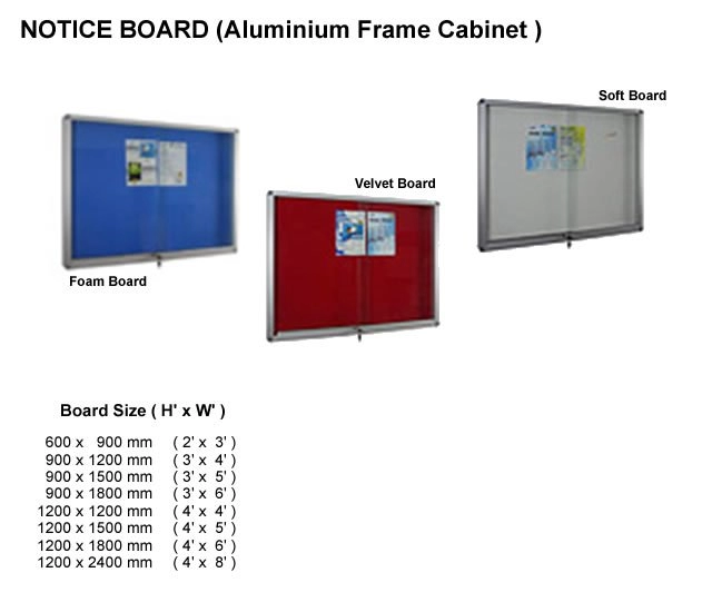 Notice Board(Aluminium Frame Cabinet)