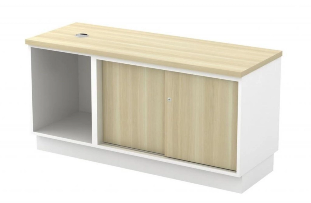 YOS-1206 W/BA Open Shelf + Sliding Door Low Cabinet