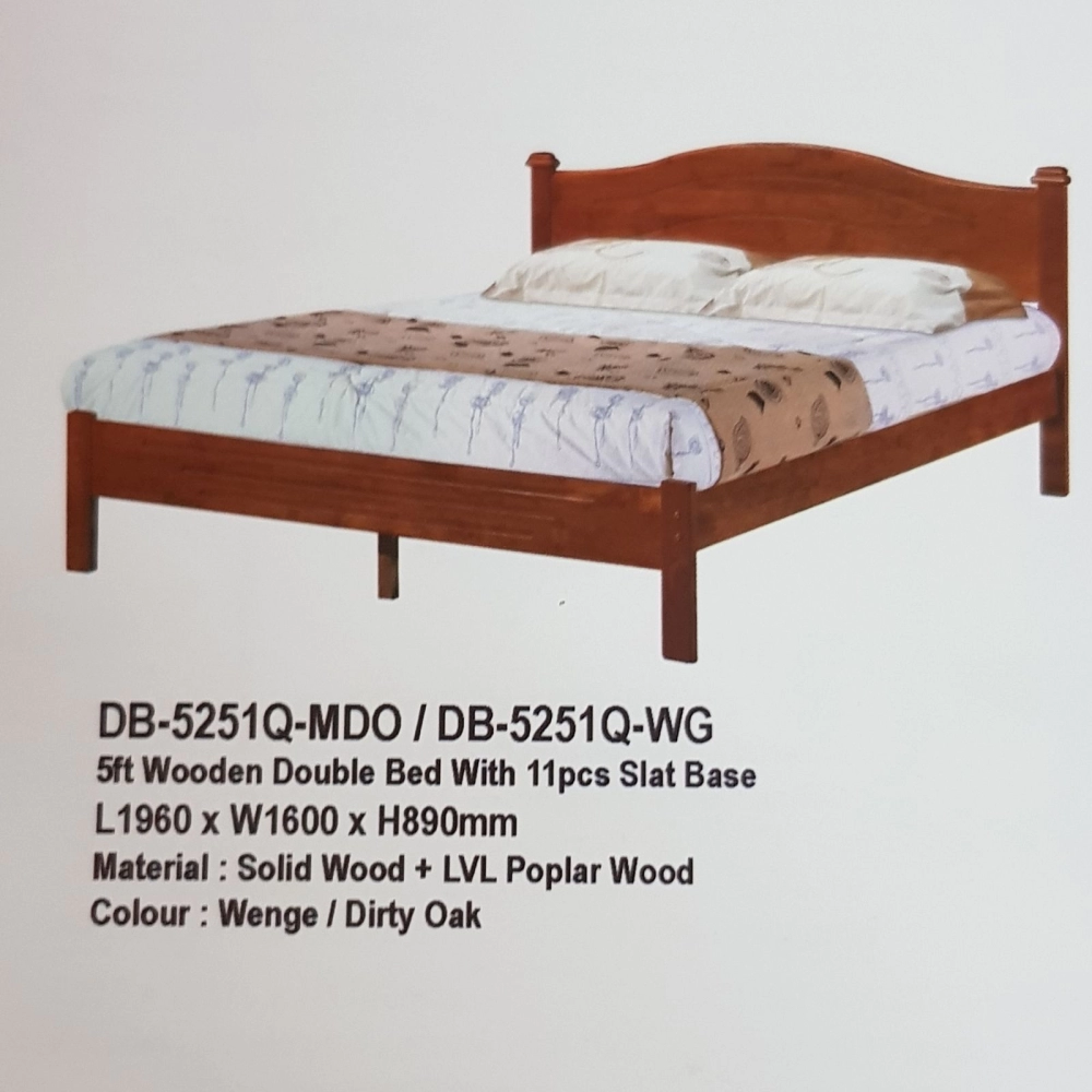 DB5251-Q wooden queen bed 