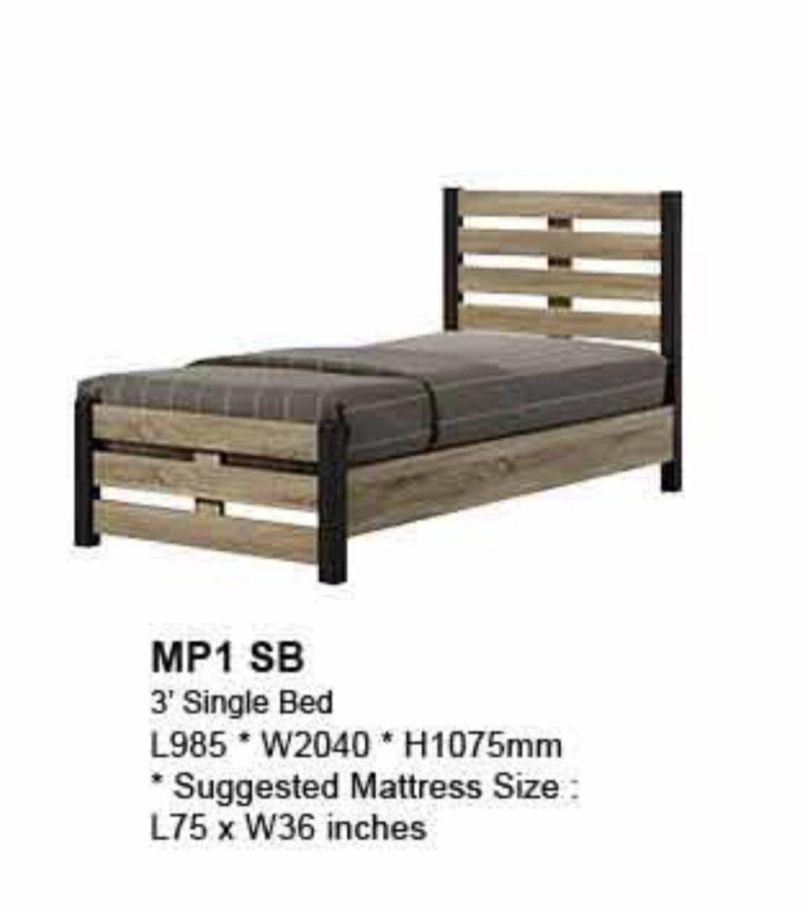 MP1-SB wooden single bed 