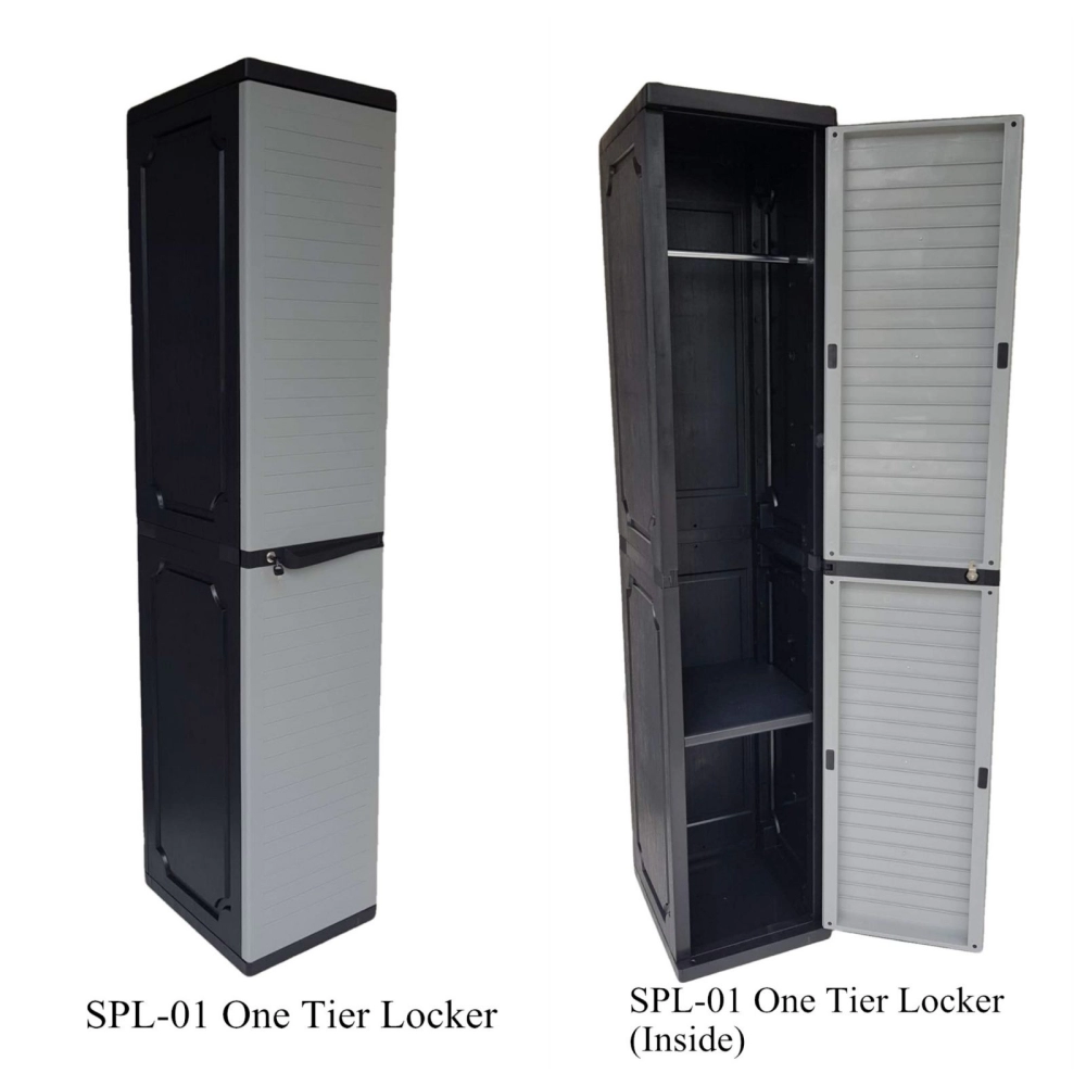 Optimus SPL-01 One Tier Plastic Locker (Grey) - Durable & Waterproof 