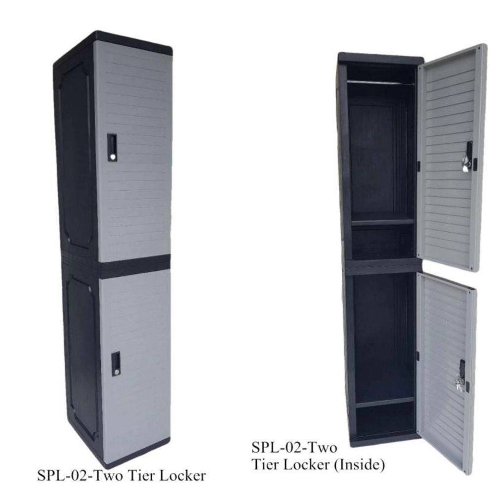 SPL02 Durable Grey Polypropylene Two-Tier Locker 