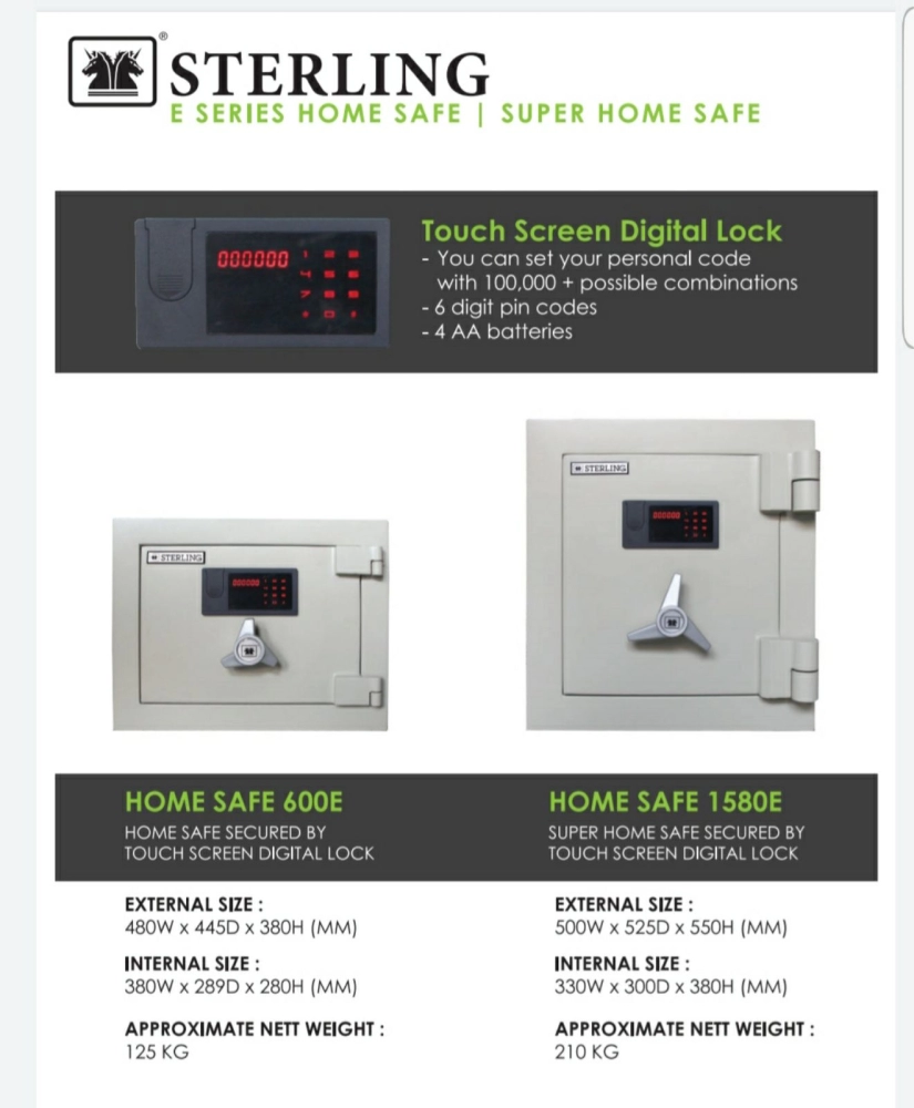 600E/1580E home safe 125/210kg