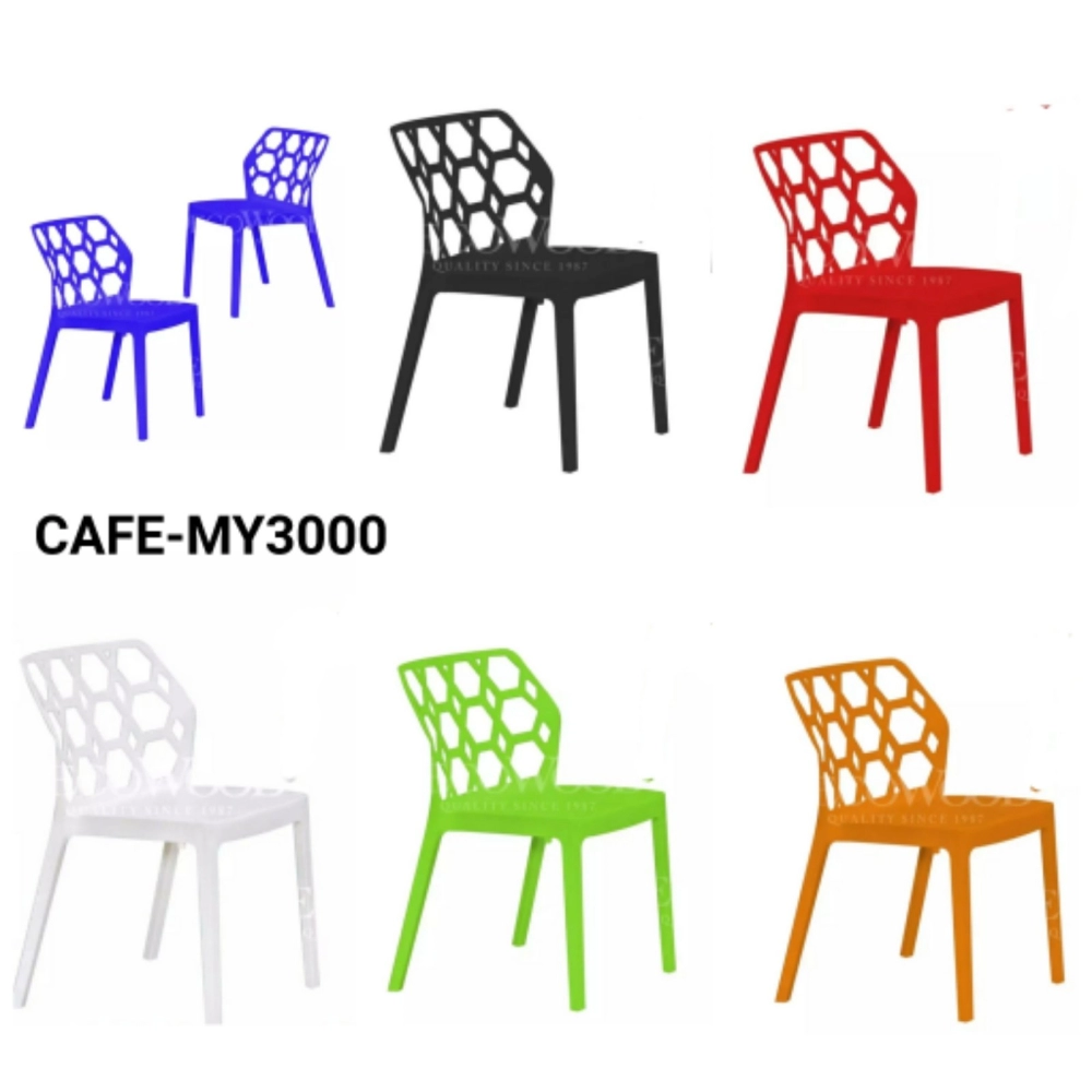Cafe-MY3000 FURNITURE (Set of 4 Unit) Stackable PP Chair / Dining Chair / Polypropylene Dining Chair