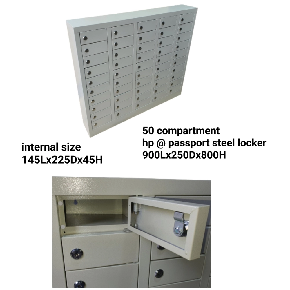 50 compartment steel passport locker /handphone locker