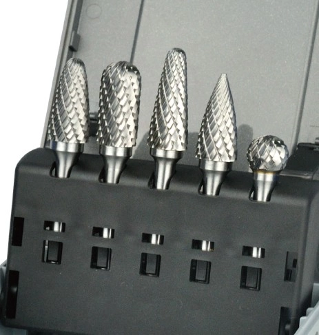 5Pc Carbide Burr Set For General Machining(6mm Shank, Double Cut )