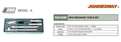 5PCS MECHANIC TOOLS SET P/N: P60105SP