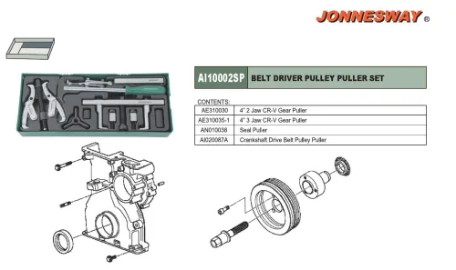 BELT DRIVER PULLEY PULLER SET P/N: AI10002SP