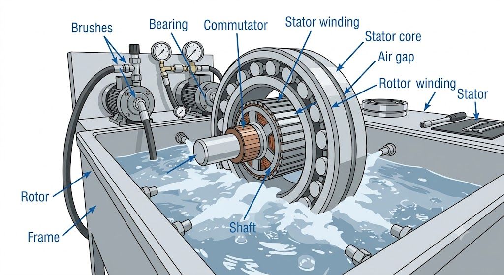 Electric Bearing Precision Cleaning for Motors