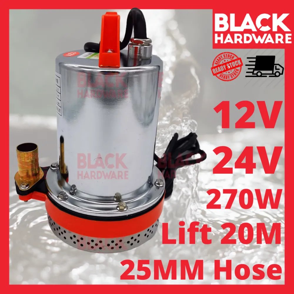 Black Hardware 12V Nelayan Sampan Pam Air Bateri Water Pump Battery Boat Submersible Pump Bilge Pump Marine Pump 12v 24V