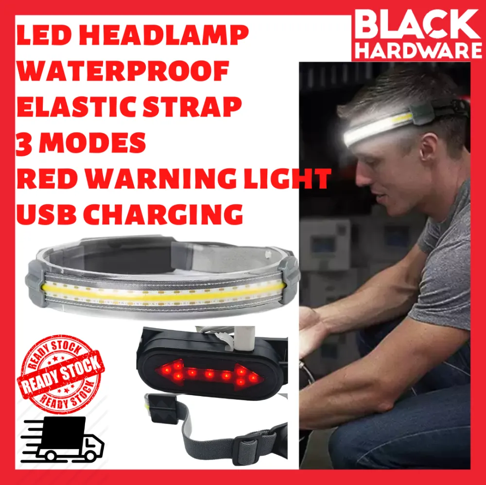 Black Hardware Lampu Kepala Kuat Terang Waterproof Led Headlight Rechargeable Head lamp Battery Hiking Led Headlamp 头灯