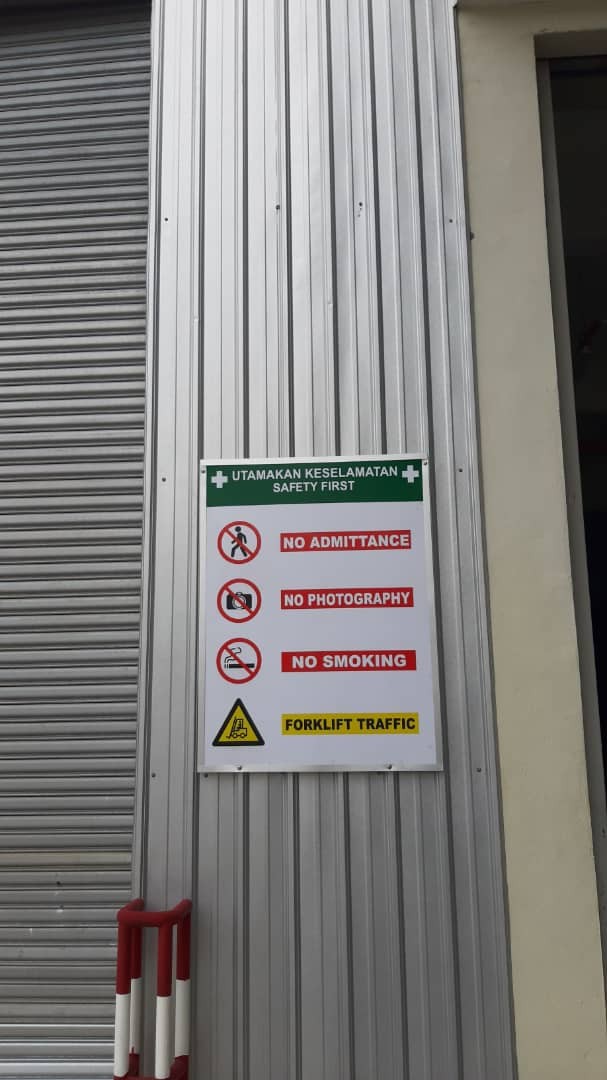 KILANG-KILANG INDOOR METAL G.I SAFETY SIGNAGE 