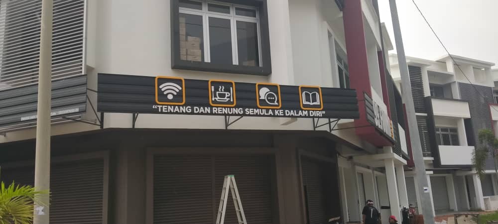 99.FOUNDER OUTDOOR ALUMINIUM PANEL BASE WITH 3D LETTERING SIGNBOARD AT KUALA LUMPUR 