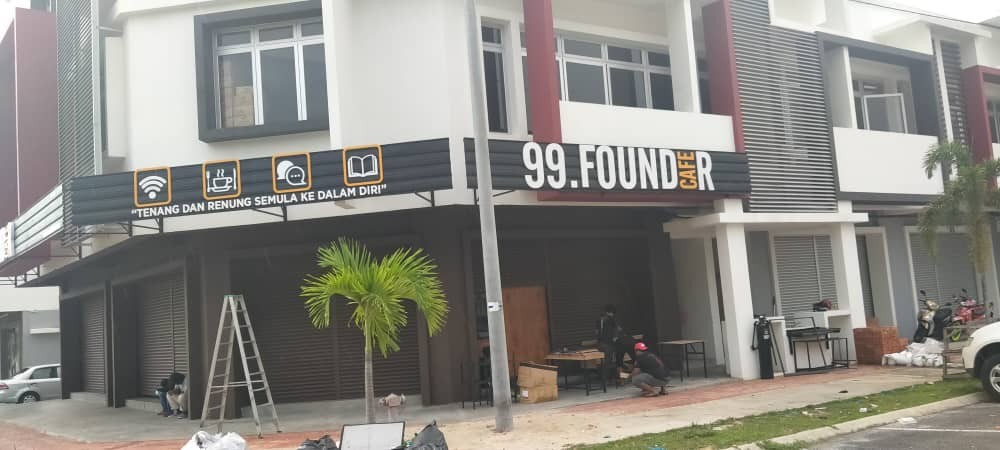 99.FOUNDER OUTDOOR ALUMINIUM PANEL BASE WITH 3D LETTERING SIGNBOARD AT KUALA LUMPUR 