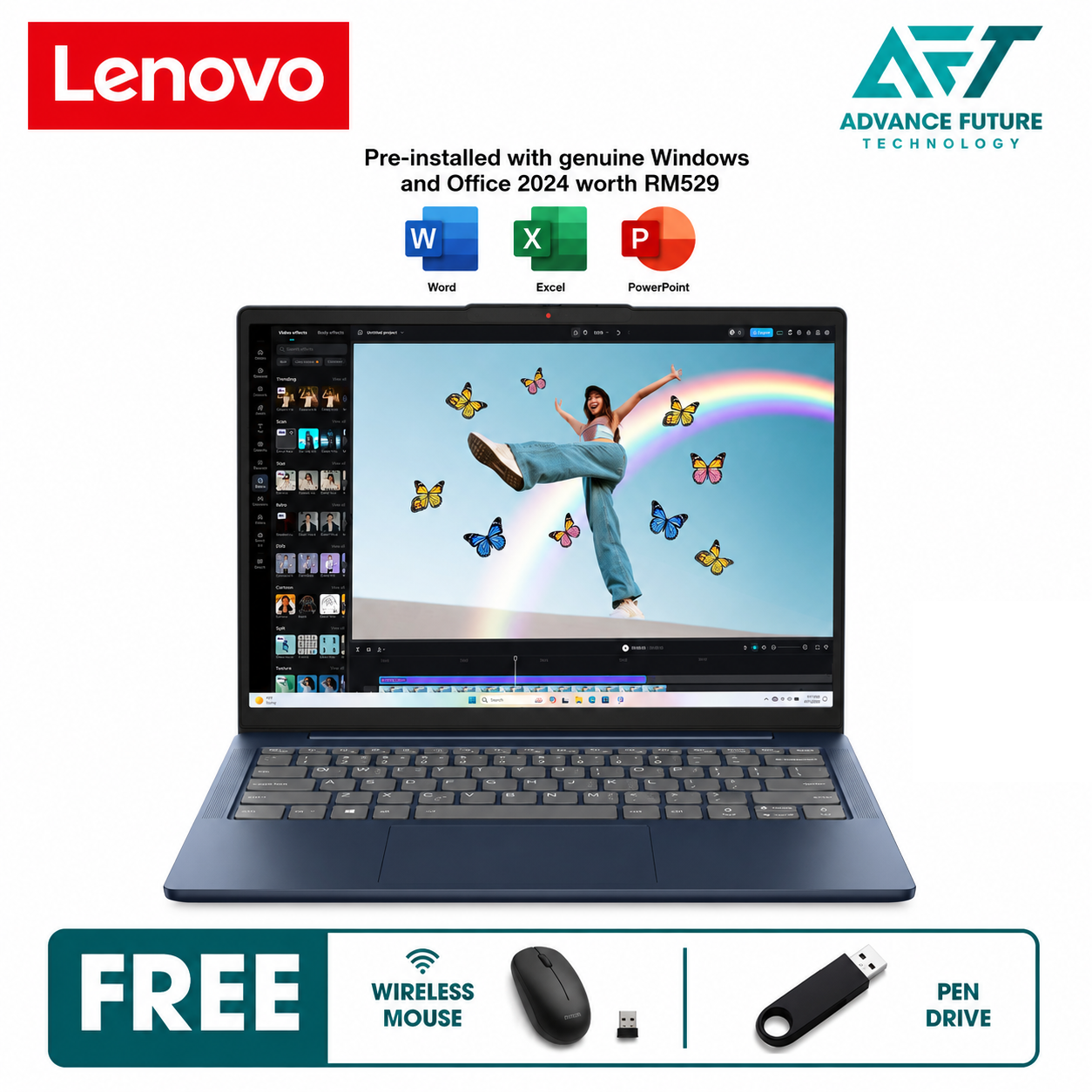 Lenovo IdeaPad Slim 5 14AKP10 83HX0094MJ 14" WUXGA Laptop Cosmic Blue ( AMD Ryzen AI 5 330, 16GB, 512GB SSD, ATI, W11, H&S 2024&M365 )