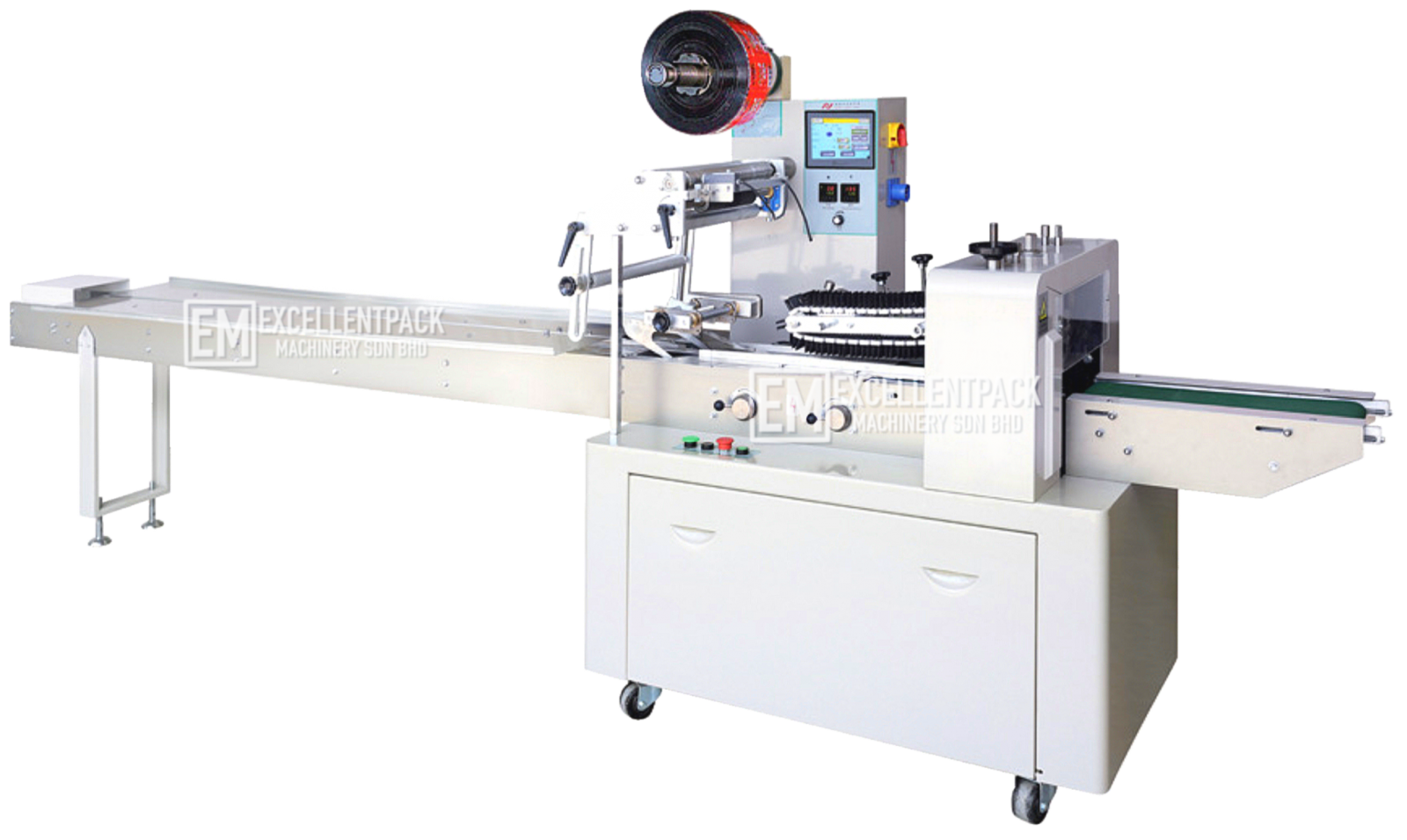 EM-400H / EM-420H | With / Without Tray | Solid Regular Object |Bread / Cake / Etc | HORIZONTAL PACKAGING MACHINE