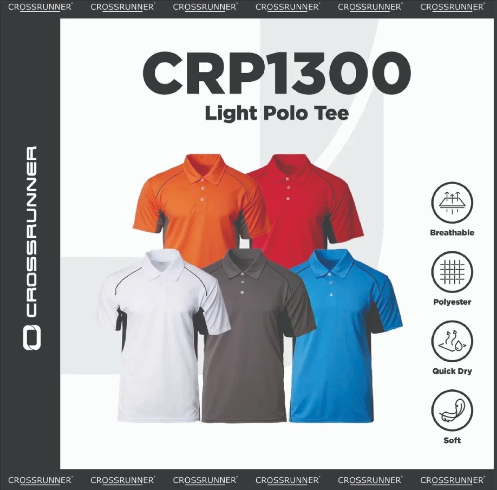 CROSSRUNNER Quick Dry Delta Polo T-Shirt CRP1300