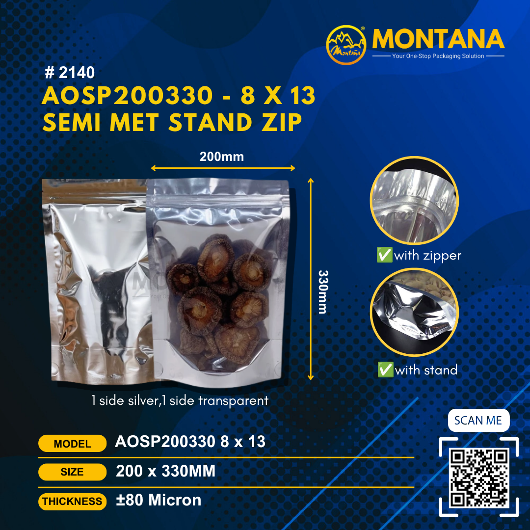 (2140) SEMI MET STAND ZIP AOSP200330 8 x 13