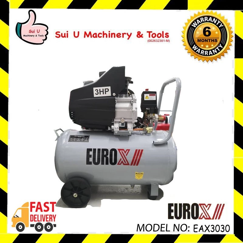 EUROX EAX3030 / EAX-3030 30L 3HP Air Compressor 8bar