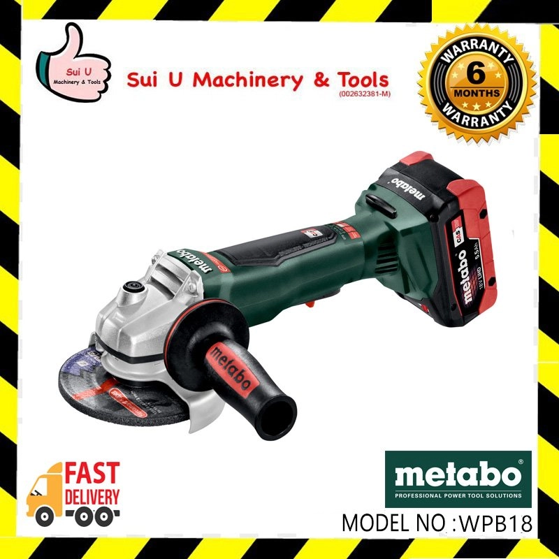 METABO WPB18 LTXBL 125Q Angle Grinder Flat Head LTX BLQ 18V 125mm (5") 613075660