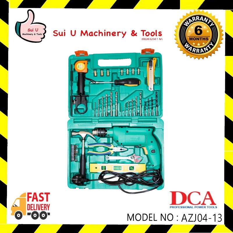 DCA AZJ04-13 Impact Drill with Tool Kit Set 500W