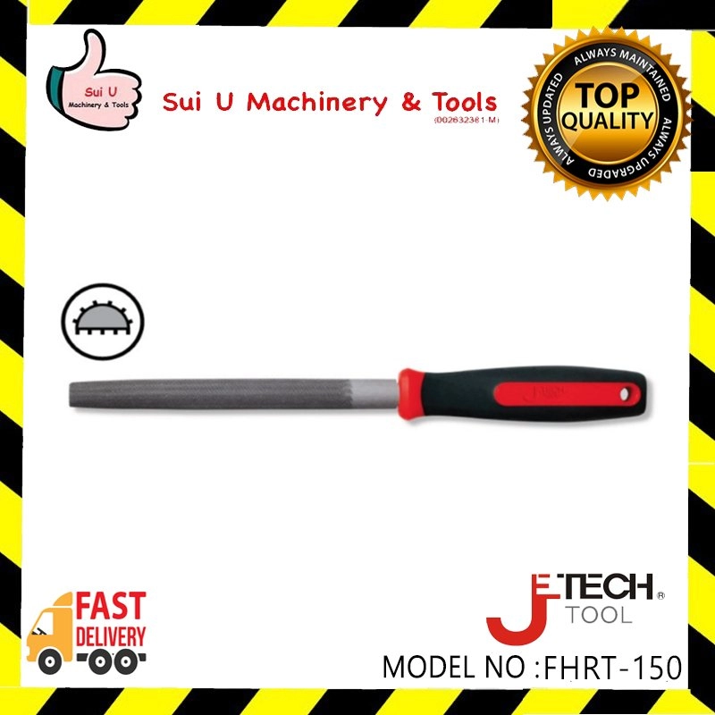 Jetech FHRT-150 Half Round File c/w Handle (Bastard)