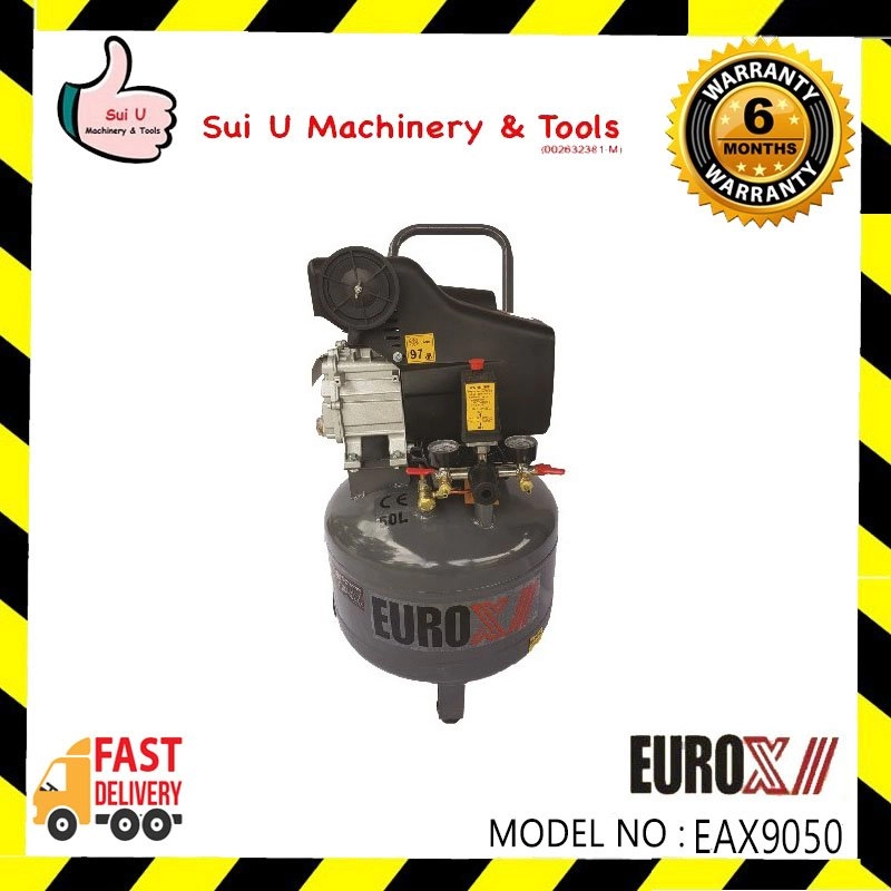 EUROX EAX-9050 / EAX9050 50L 3HP Air Compressor 8bar (Vertical Tank)