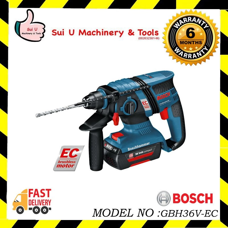 BOSCH GBH36V-LI / GBH36V-EC / GBH 36V-EC 36V Compact Cordless Rotary Hammer w/ 2 x 36V 2.0Ah Batteries + Charger