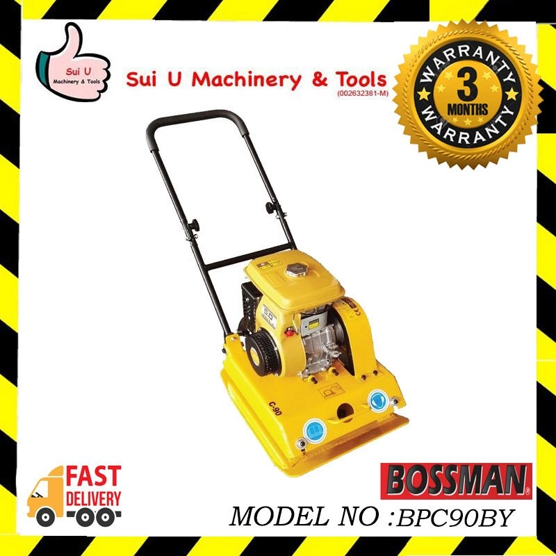 BOSSMAN BPC90BY 4-Stroke Engine Plate Compactor Gasoline (Engine Oil)