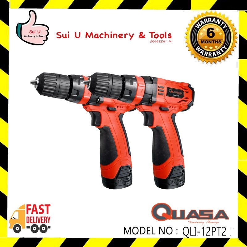 QUASA QLI-12PT2 12v 2 Speed LI-ION Cordless Impact Drill (Twin Pack)