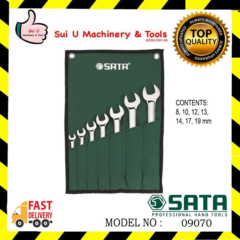 SATA 09070 Metric Combination Wrench Set 7Pcs