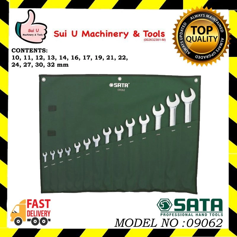 SATA 09062 14 Pc. Metric Combination Wrench Set