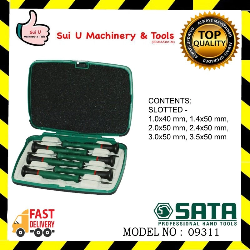 SATA 09311 6PCS Precision Slotted Screwdriver Set