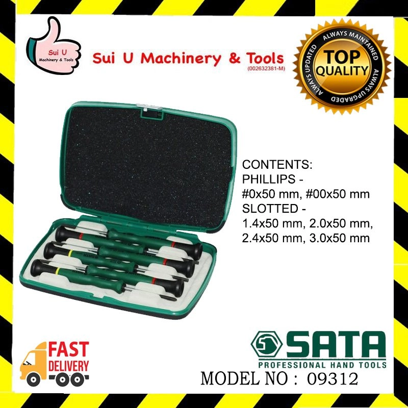 SATA 09312 Precision Combination Screwdriver Set 6Pcs