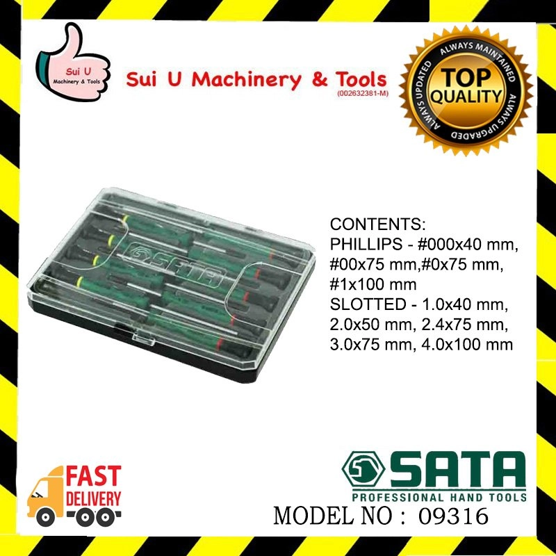 SATA 09316 Precision Combination Screwdriver Set 9pcs