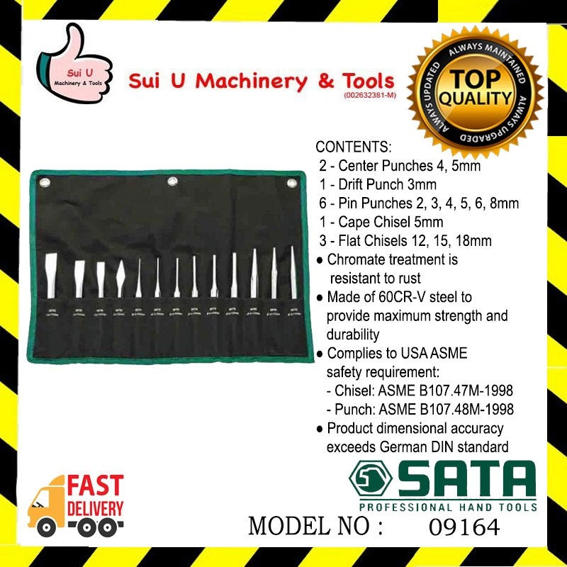 SATA 09164 13 PCS Punch and Chisel Set