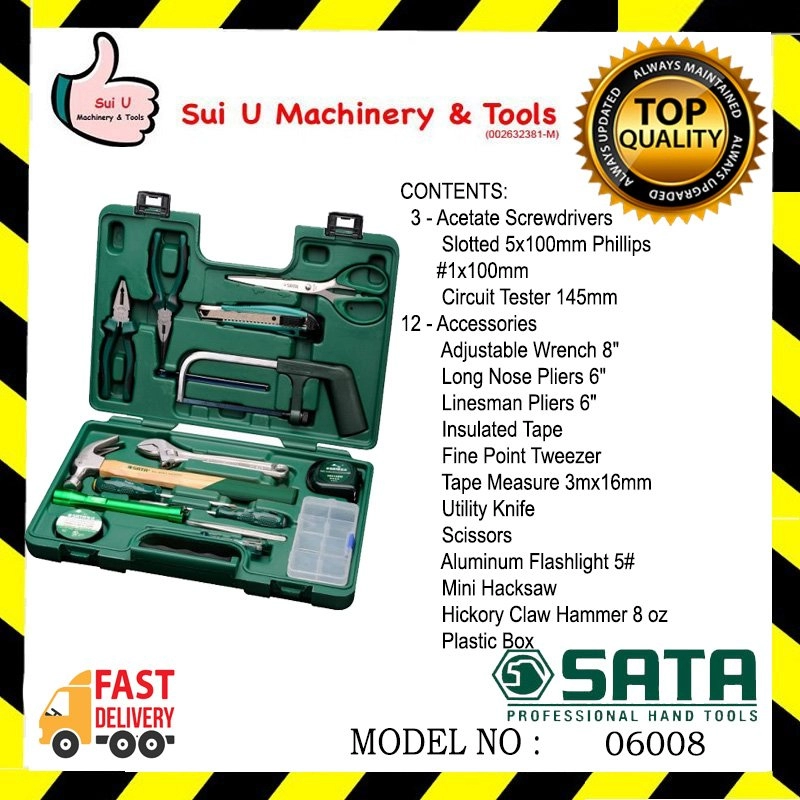 SATA 06008 15 Pcs Basic Tool Set