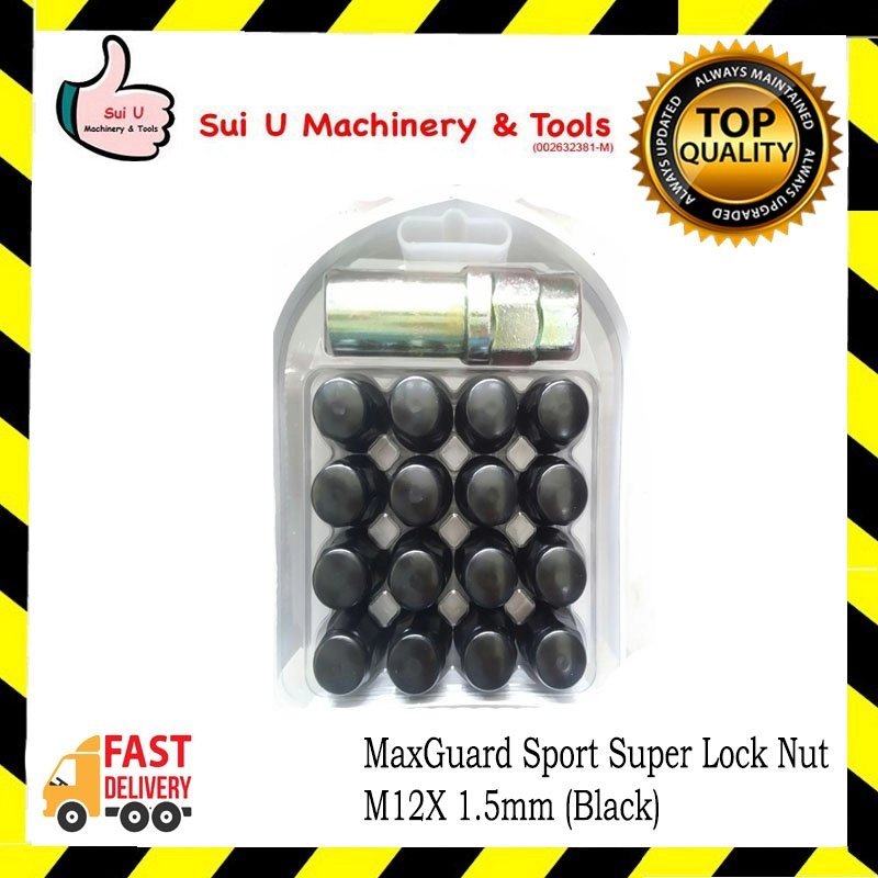 MaxGuard Sport Super Lock Nut M12X 1.5mm (Black)