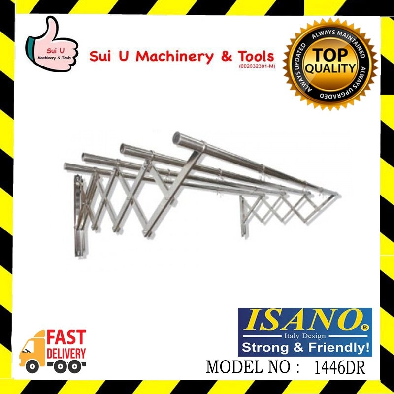 ISANO 1446DR Premium 6' x 4 Rods Stainless Steel Retractable Clothes Drying Rack